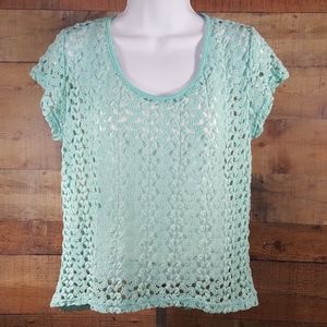 B Jewel Women's Knit Top Mint Green Size M Di3